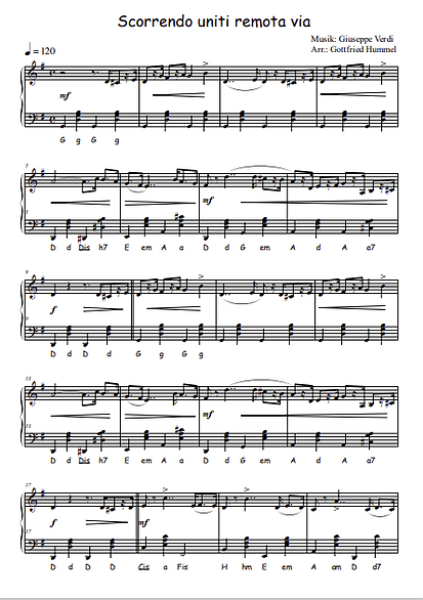 Rigoletto, Giuseppe Verdi, Gottfried Hummel, Akkordeon-Solo, Standardbass MII, Spielheft, Soloband, Oper, mittelschwer, Akkordeon Noten