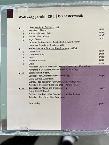 CD-Box Wolfgang Jacobi. Tonkünstler 1894 – 1972, Orchestermusik, Solowerken, Kammermusik, Vokalmusik, was ist drauf