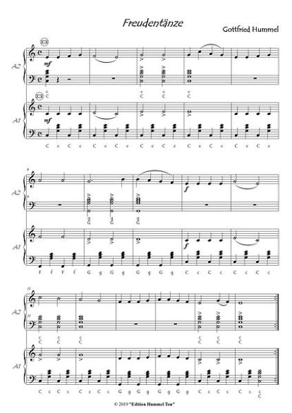 SMS - Spielen mit Spaß Band 1, Gottfried Humml, Akkordeon-Duo, Standardbass MII, Spielheft, leicht, Akkordeon Noten, Originalmusik, Einblick in die Noten