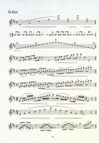Übungsheft D1 für Saxophon, Siegfried Pfeifer, Prüfungsvorbereitung, D-Lehrgang, Tonleitern, Dreiklänge, Einzelunterricht, Gruppenunterricht, Spielstücke, Vortragsstücke, leicht, Musiktheorie, praxisorientiert, Saxophon Noten, Beispielseite