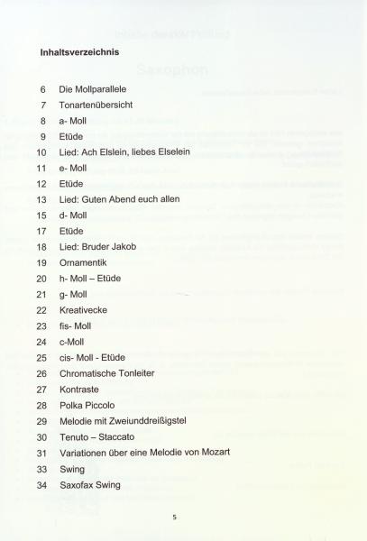 Übungsheft D2 für Saxophon, Siegfried Pfeifer, Prüfungsvorbereitung, D-Lehrgang, Tonleitern, Dreiklänge, Einzelunterricht, Gruppenunterricht, Spielstücke, Vortragsstücke, leicht, Musiktheorie, praxisorientiert, Saxophon Noten, Inhaltsverzeichnis