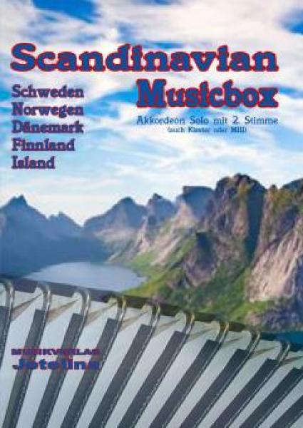 Scandinavian Musicbox, Gottfried Hummel, Akkordeon Solo, MII, MIII, Klavier, Keyboard, mit 2. Stimme, Spielheft, Soloband, Skandinavien, Volksweisen, leicht-mittelschwer, Akkordeon Noten