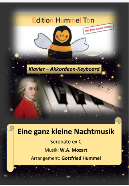 Serenade "Eine ganz kleine Nachtmusik", KV 648, Wolfgang Amadeus Mozart, Gottfried Hummel, Akkordeon-Solo, Standardbass MII, Klavier, Keyboard, Spielheft, Soloband, leicht-mittelschwer, Akkordeon Noten, Cover