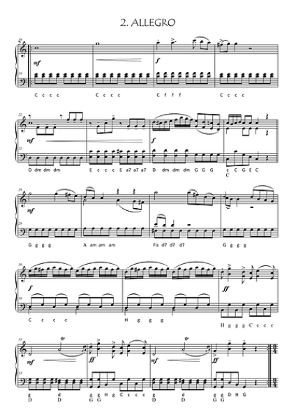 Serenade "Eine ganz kleine Nachtmusik", KV 648, Wolfgang Amadeus Mozart, Gottfried Hummel, Akkordeon-Solo, Standardbass MII, Klavier, Keyboard, Spielheft, Soloband, leicht-mittelschwer, Akkordeon Noten, Notenbeispiel
