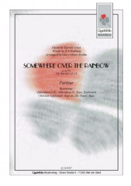 Somewhere Over The Rainbow, Harold Arlen, E. Y. Harburg, Marc-Oliver Brehm, gemischten Chor/Vokalensemble und Akkordeon-Orchester, SATB, Filmmusik, Soundtrack, Der Zauberer von Oz, mittelschwer, Oscar, Oscar-prämiert, Israel Kamakawiwoʻole, Chor Noten