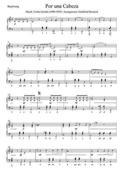 Streetlife live! Por una cabeza (Tango), Carlos Gardel, Gottfried Hummel, Kammermusik-Spielheft, 2 Melodieinstrumente (in C hoch & tief, Bb, Es, C (Bass-Schlüssel)), Begleitstimme (Akkordeon oder Klavier), Bass, Spielstück, Filmmusik, Straßenmusik, Konzer