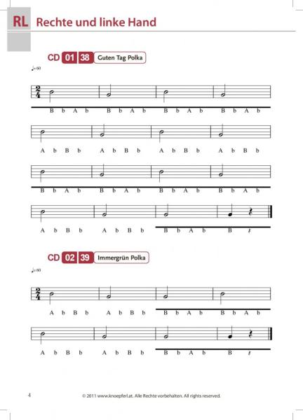Superleicht zum Knöpferlmeister, Peter Thurner, Josef Rupprechter, Steirische Harmonika, Griffschrift, Spielheft, Soloband, 44 pfiffige Ohrwürmer, für Einsteiger/Wiedereinsteiger, sehr leicht-leicht, ​inkl. Audio-CD, Harmonika Noten, Harmonika spielen ler