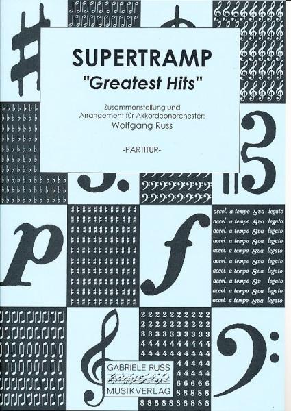 Supertramp Greatest Hits, Rick Davies, Roger Hodgson, Wolfgang Ruß, Akkordeonorchester, Medley, Potpourri, Superhits, Wertungsstück, Wettbewerbsliteratur, Wettbewerbsnoten, Oberstufe, mittelschwer, Akkordeon Noten