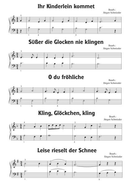 Einfach schöne Weihnachtslieder, Jürgen Schmieder, Klavier Solo, Klavier Noten, Klavier spielen, sehr leicht bis leicht, Anfänger, Klavierunterricht