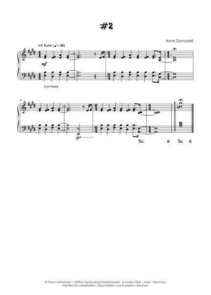 Piano Miniaturen, Arne Donadell, Spielheft für Klavier-Solo, 30 Miniaturen, mittelschwer, unterschiedliche Stimmungen, Klaviernoten