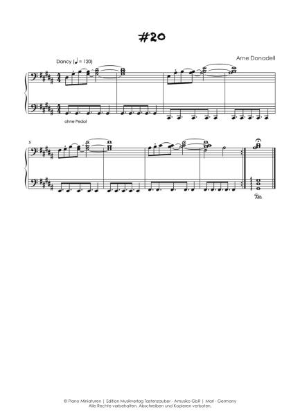 Piano Miniaturen, Arne Donadell, Spielheft für Klavier-Solo, 30 Miniaturen, mittelschwer, unterschiedliche Stimmungen, Klaviernoten