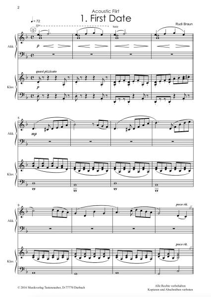 Acoustic Flirt, Rudi Braun, Akkordeon plus, Kammermusik, Akkordeon, Standardbass MII, Klavier, Suite in 3 Sätzen, mittelschwer, Musiknoten, Akkordeon Noten