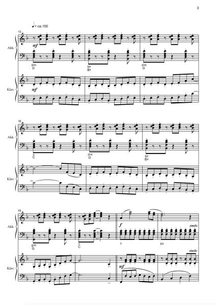 Acoustic Flirt, Rudi Braun, Akkordeon plus, Kammermusik, Akkordeon, Standardbass MII, Klavier, Suite in 3 Sätzen, mittelschwer, Musiknoten, Akkordeon Noten