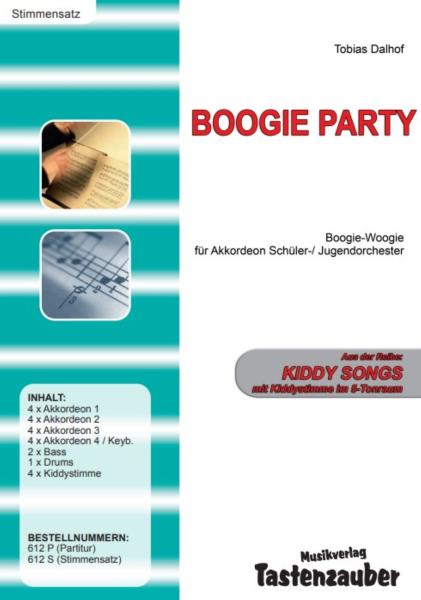 Boogie Party, Tobias Dalhof, Boogie Woogie, Akkordeonorchester, ​Schülerorchester, Jugendorchester, sehr leicht, Kiddystimme, Easy-Stimme, erste Orchesterstücke, Akkordeon Noten