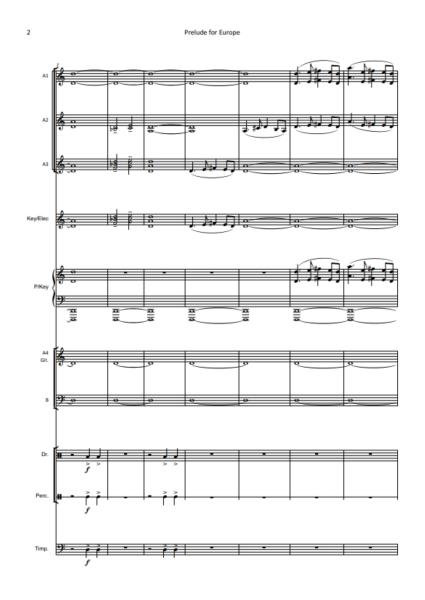 Prelude for Europe, Hans-Günther Kölz, Akkordeonorchester, Europaorchester, World Music Festival, Innsbruck, mittelschwer, Akkordeon Noten, Originalkomposition, Auftragskomposition, Originalmusik, Beispielseite