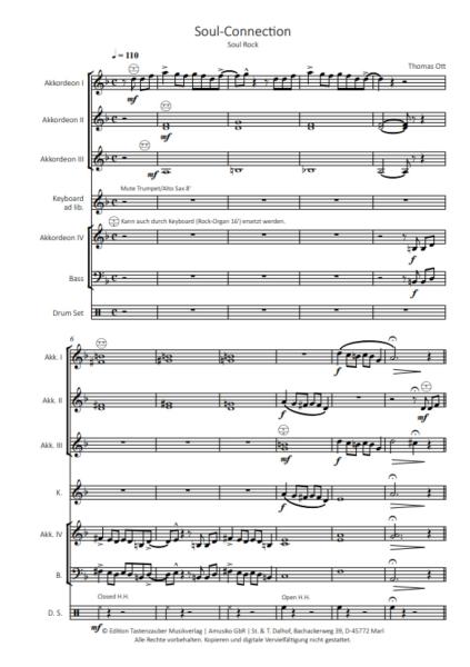 Soul-Connection, Thomas Ott, Akkordeon-Orchester, Soul Rock, leicht-mittelschwer, Originalkomposition, Originalmusik, Akkordeon Noten, Notenbeispiel