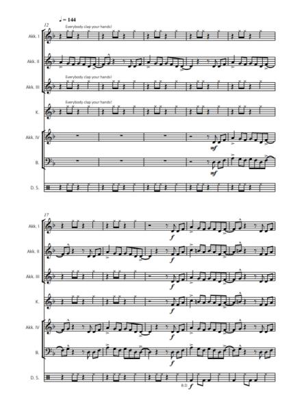 Soul-Connection, Thomas Ott, Akkordeon-Orchester, Soul Rock, leicht-mittelschwer, Originalkomposition, Originalmusik, Akkordeon Noten, Blick in die Noten