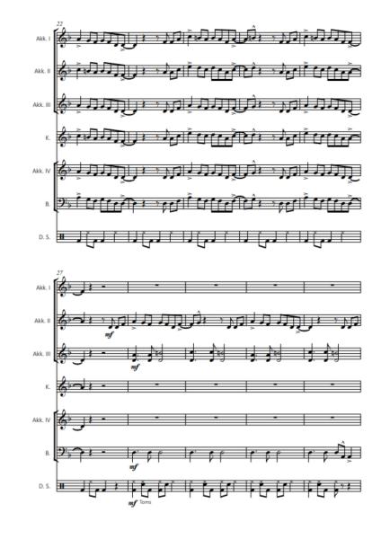 Soul-Connection, Thomas Ott, Akkordeon-Orchester, Soul Rock, leicht-mittelschwer, Originalkomposition, Originalmusik, Akkordeon Noten, Beispielseite