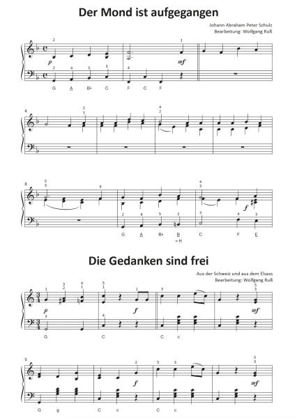 Einfach schöne Volkslieder, Wolfgang Ruß, Akkordeon-Solo, Standardbass MII, Spielheft, Soloband, leicht, Akkordeon Noten, Notenbeispiel