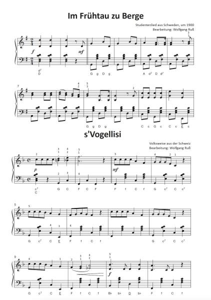 Einfach schöne Volkslieder, Wolfgang Ruß, Akkordeon-Solo, Standardbass MII, Spielheft, Soloband, leicht, Akkordeon Noten, Probeseite