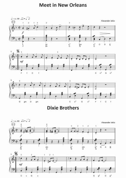 Einfach schöne Dixies, Alexander Jekic, Akkordeon-Solo, Standardbass MII, Spielheft, Soloband, Vorspiel, Konzert, Akkordeonunterricht, Dixieland, New-Orleans-Jazz, leicht, Anfänger, Wiedereinsteiger, inkl. Online-Audio, Akkordeon Noten, Beispielseite