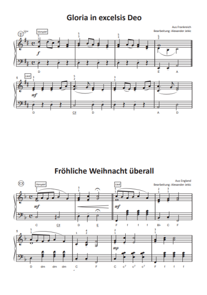 Einfach schöne Weihnachtslieder, Alexander Jekic, Akkordeon-Solo, Standardbass MII, Spielheft, Soloband, Vorspiel, Konzert, Akkordeonunterricht, leicht, Anfänger, Wiedereinsteiger, inkl. Online-Audio, Akkordeon Noten, Notenbeispiel