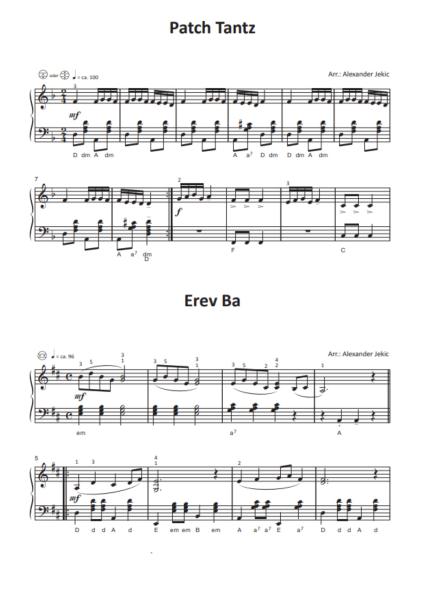 Einfach schöne Klezmer-Melodien, Alexander Jekic, Akkordeon-Solo, Standardbass MII, Spielheft, Soloband, Vorspiel, Konzert, Akkordeonunterricht, leicht, Anfänger, Wiedereinsteiger, inkl. Online-Audio, Akkordeon Noten, Blick in die Noten
