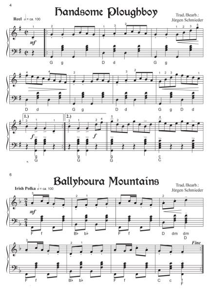 Irish Songs 1, Jürgen Schmieder, Akkordeon Solo, Standardbass MII, ​Soloband, Spielheft, mittelschwer, Irland, Jugendwettbewerbe, Akkordeon Noten