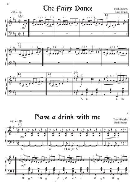 Irish Songs 2, Rudi Braun, Akkordeon Solo, Standardbass MII, ​mittel-schwer, Irland, Akkordeon Noten