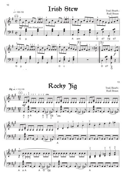 Irish Songs 2, Rudi Braun, Akkordeon Solo, Standardbass MII, ​mittel-schwer, Irland, Akkordeon Noten