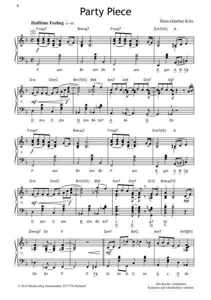 Jazzy Tunes 1, Hans-Günther Kölz, Akkordeon Solo, Standardbass MII, Jazz, Originalkomposition, mittelschwer-schwer, Akkordeon Noten