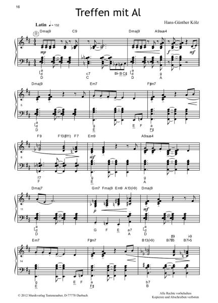 Jazzy Tunes 1, Hans-Günther Kölz, Akkordeon Solo, Standardbass MII, Jazz, Originalkomposition, mittelschwer-schwer, Akkordeon Noten