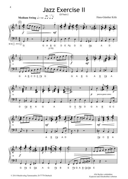 Jazzy Tunes 2, Hans-Günther Kölz, Akkordeon Solo, Standardbass MII, Jazz, Originalkomposition, mittelschwer-schwer, Akkordeon Noten