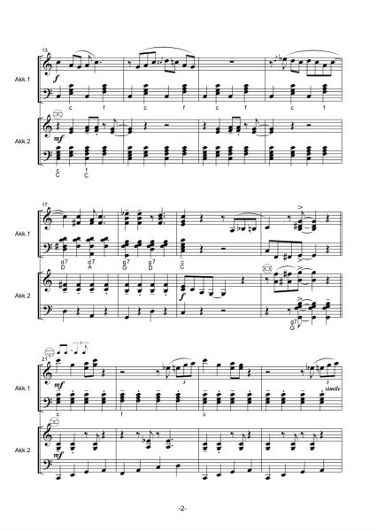 Jazz for 2, Wolfgang Kahl, Akkordeon Duo, Standardbass MII, Jazz, Jazzakkordeon, mittelschwer, Mittelstufe, Wertungsstück, Wettbewerb, Wettbewerbsstück, Akkordeon Noten