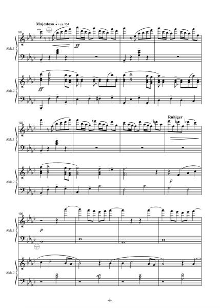 Pensamiento, Sebastian Klein, Akkordeon Duo, Melodiebass MIII, schwer, Oberstufe, Wertungsstück, Wettbewerb, Wettbewerbsliteratur, Akkordeon Noten