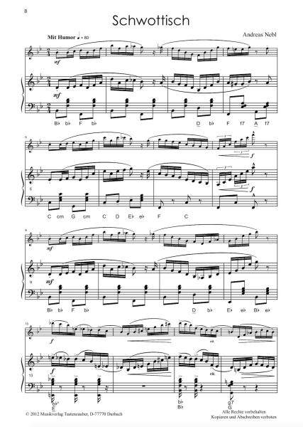Gustostückerl, Andreas Nebl, Originalkompositionen. Melodieinstrument in C oder Bb und Akkordeon, Standardbass MII, Melodiebass MIII, mittelschwer-schwer, Nebl & Nebl, Akkordeon Plus, Kammermusik, Duo, Duett, Akkordeon Noten