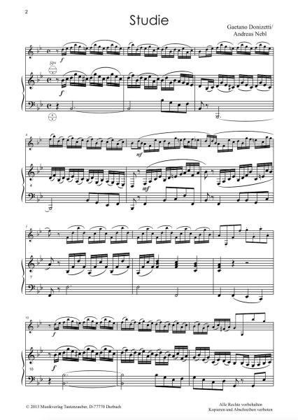 Studie, Andreas Nebl, Melodieinstrument in C oder Bb und Akkordeon, ​Melodiebass MIII, mittelschwer-schwer, Nebl & Nebl, Akkordeon Plus, Kammermusik, Klarinette, Duo, Duett, Akkordeon Noten