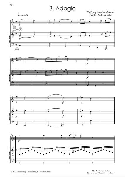 Divertimento 1, Wolfgang Amadeus Mozart, Andreas Nebl, Suite in 5 Sätzen Melodieinstrument in C oder Bb und Akkordeon Melodiebass MIII, mittelschwer, Wertungsstück, Wettbewerb, Wettbewerbsliteratur Nebl & Nebl, Akkordeon Plus, Kammermusik, Akkordeon Noten