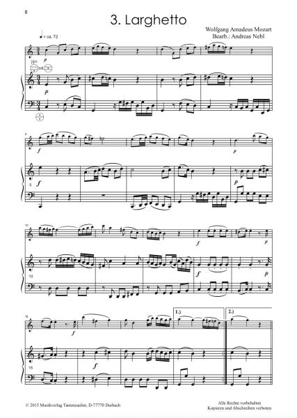 Divertimento 2, Wolfgang Amadeus Mozart, Andreas Nebl, Suite in 5 Sätzen Melodieinstrument in C oder Bb und Akkordeon Melodiebass MIII, mittelschwer, Wertungsstück, Wettbewerb, Wettbewerbsliteratur Nebl & Nebl, Akkordeon Plus, Kammermusik, Akkordeon Noten