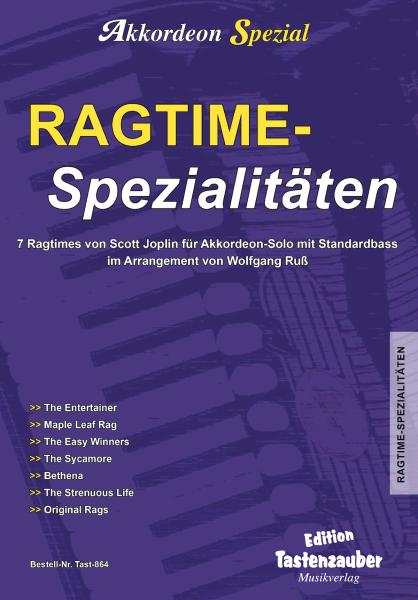 Ragtime-Spezialitäten, Scott Joplin, Wolfgang Ruß, , Akkordeon Solo, Standardbass MII, Spielheft, Soloband mittelschwer-schwer, Akkordeon Noten, Cover