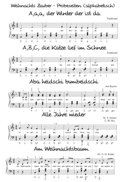 Weihnachtszauber, 32 Winter- Advents- und Weihnachtslieder, Jürgen Schmieder, Spielheft für Akkordeon Solo, Standardbass MII, sehr leicht-mittel, Rolf Zuckowski, Akkordeon Noten