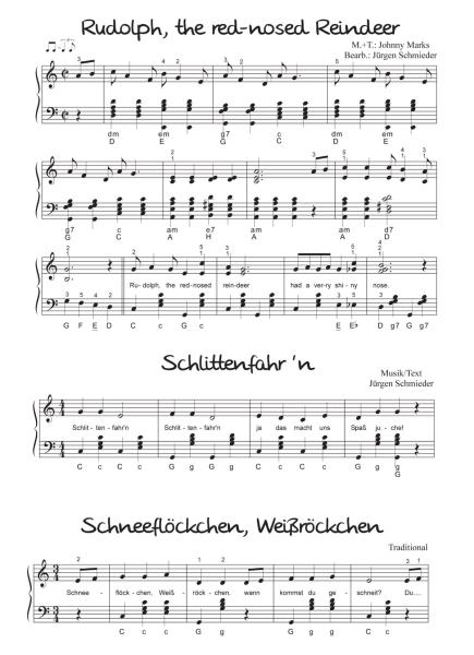 Weihnachtszauber, 32 Winter- Advents- und Weihnachtslieder, Jürgen Schmieder, Spielheft für Akkordeon Solo, Standardbass MII, sehr leicht-mittel, Rolf Zuckowski, Akkordeon Noten