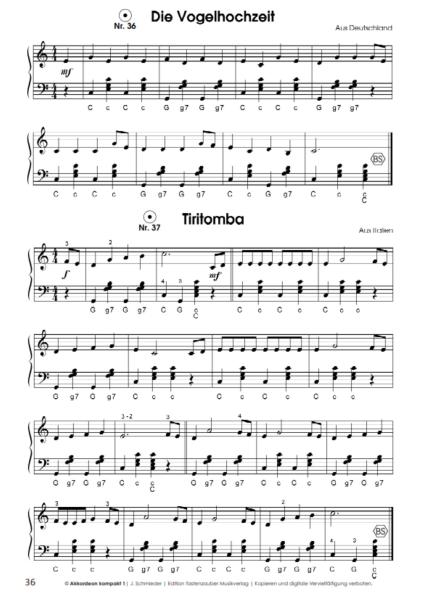 Akkordeon kompakt Band 1, Jürgen Schmieder, Akkordeonschule mit Online-Audio, Schulwerk, Lehrwerk, Schmiederschule, Akkordeon-Solo, Akkordeon Noten, Anfänger, Unterricht, Akkordeonunterricht, Blick in die Noten