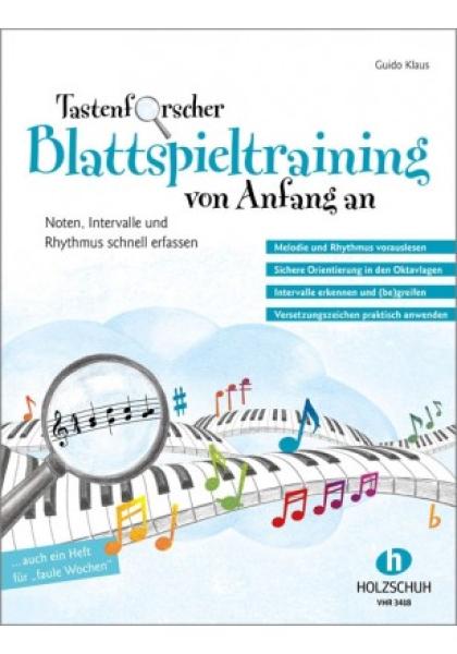 Tastenforscher Blattspieltraining von Anfang an, Guido Klaus, Lehrbuch, Klavier, Lehrwerk, vom Blatt spielen, Intervalle, leicht, Klavier Noten, Cover