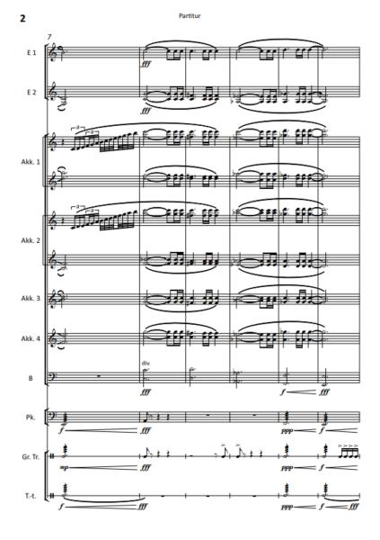 The Kingdoms, Ian Watson, Akkordeon-Orchester, Suite in 4 Sätzen, Wettbewerbsstück, Wertungsspiel, Wettbewerbsliteratur, Höchststufe, sehr schwer, Auftragskomposition, Originalkomposition, Originalmusik, Orchesternoten, Musiknoten, Akkordeon Noten, Beispi