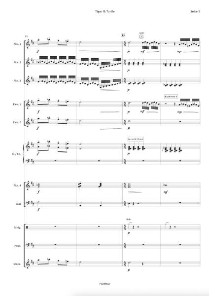 Tiger & Turtle, Hans-Günther Kölz, Akkordeon-Orchester, Filmmusik, Originalkomposition, Originalmusik, Landmarke, Kunstwerk, begehbare Achterbahn, Halde, Ruhrgebiet, schwer, Akkordeon Noten, Notenbeispiel