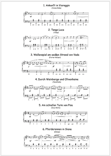 Toscanamento - Reisebilder einer Traumregion, Gottfried Hummel, Akkordeon-Solo, Standardbass MII, Spielheft, Soloband, Urlaubsimpressionen, mittelschwer, Akkordeon Noten, Originalmusik, Notenbeispiel