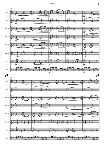 Two Tango, Ian Watson, Akkordeon-Orchester, mittelschwer, London Accordion Players, London Accordion Orchestra, Astor Piazzolla, im Stile dramatischer Filmmusik, Originalkomposition, Originalmusik, Akkordeon Noten, Blick in die Noten