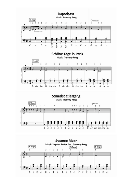 Volltreffer Band 2, Thommy Reeg, Akkordeon-Solo, Standardbass MII, Spielheft, Soloband, sehr leicht, Anfänger, erste Spielstücke, Oktavraum, Akkordeonunterricht, Akkordeon Noten
