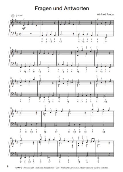 Bass... Bässer... Am Besten! 2, Winfried Funda, Akkordeon-Solo, ​Standardbass MII, Einzeltonspiel, Spielheft, Soloband, leicht-mittelschwer, Akkordeon Noten, Beispielseite